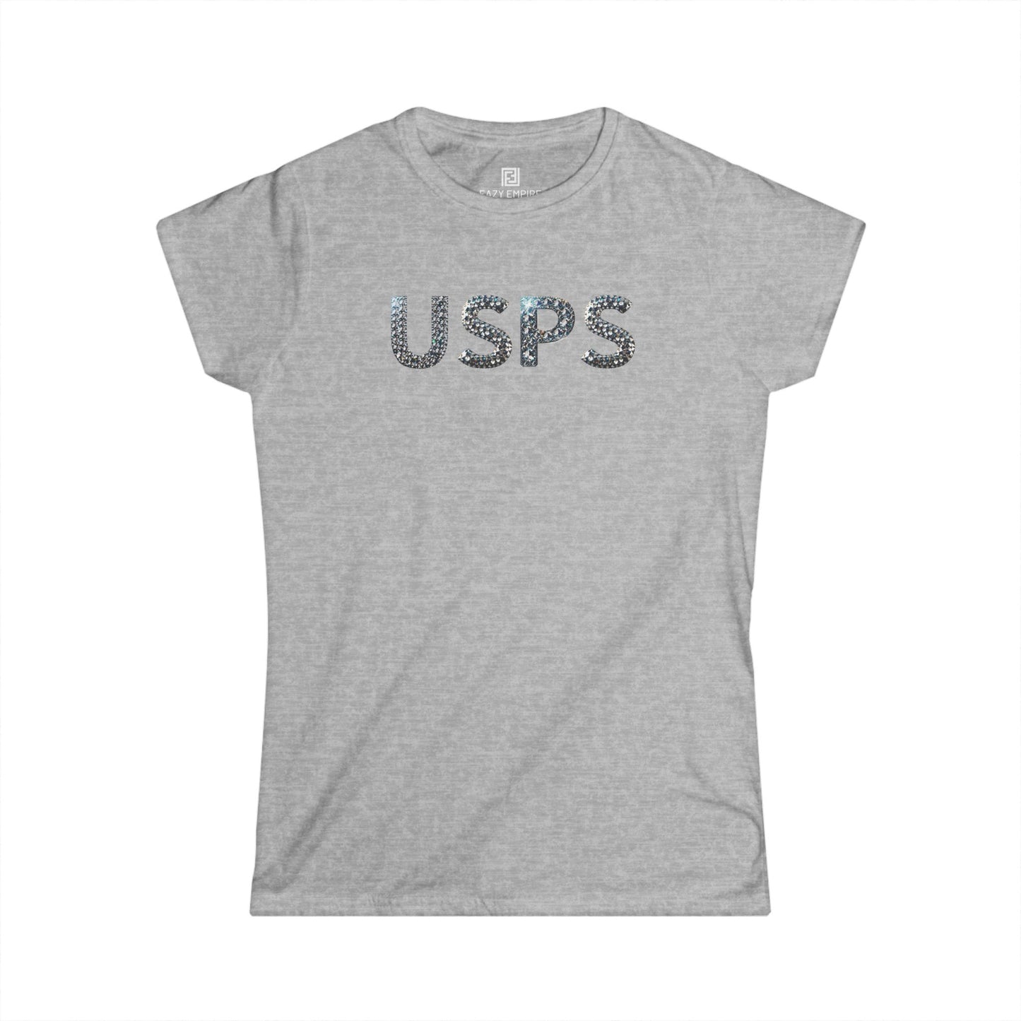 USPS Women's Fitted Glitter Letter T-Shirt