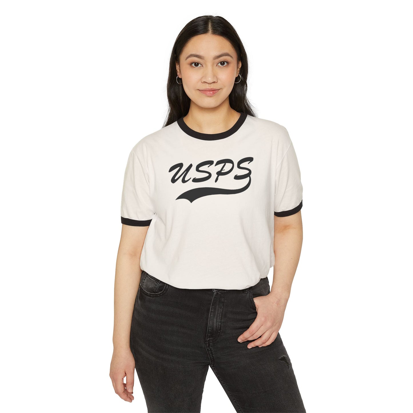 USPS Baseball Logo on Ringer T-Shirt