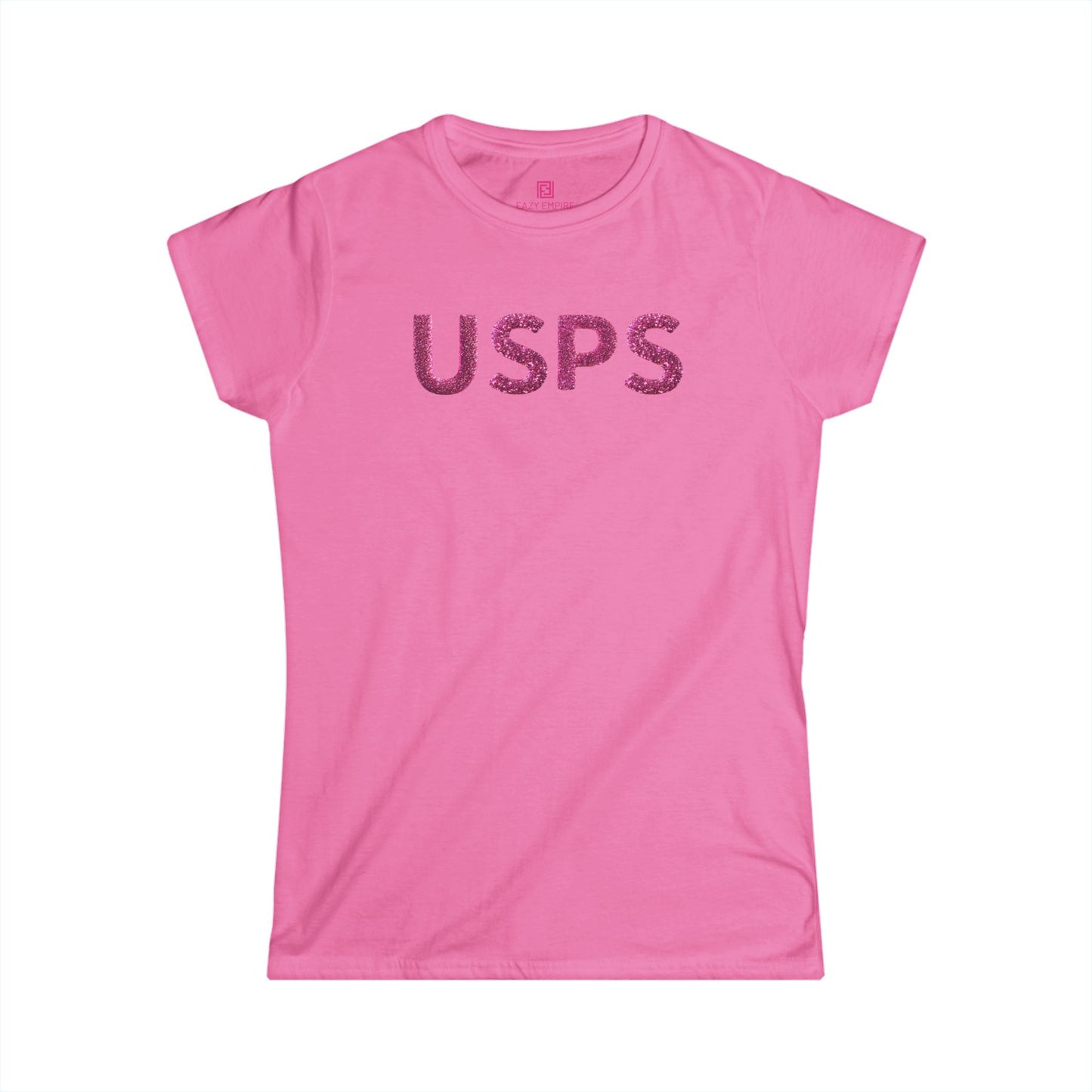 USPS Women’s Fitted Pink Glitter T-Shirt
