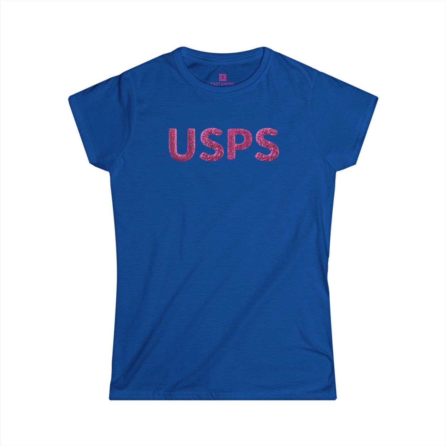 USPS Women’s Fitted Pink Glitter T-Shirt