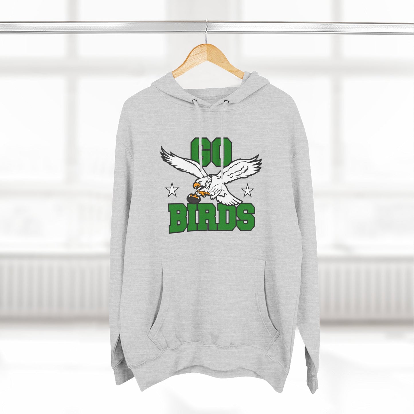 Go Birds Pullover Hoodie (Green Letters)