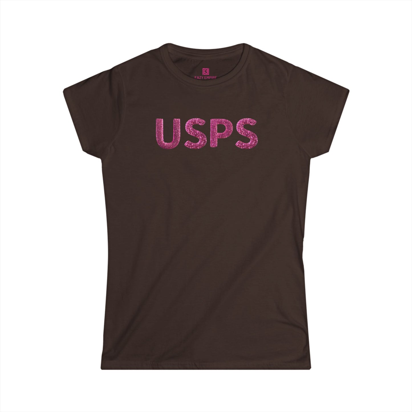 USPS Women’s Fitted Pink Glitter T-Shirt
