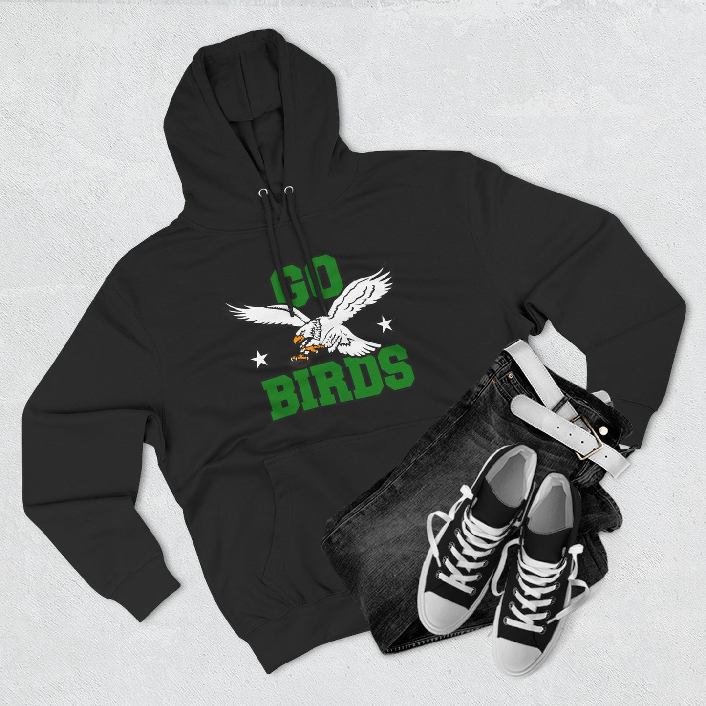 Go Birds Pullover Hoodie (Green Letters)
