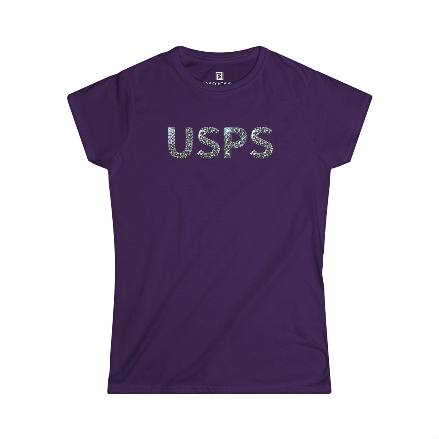 USPS Women's Fitted Glitter Letter T-Shirt
