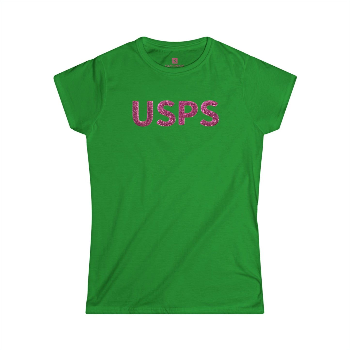 USPS Women’s Fitted Pink Glitter T-Shirt