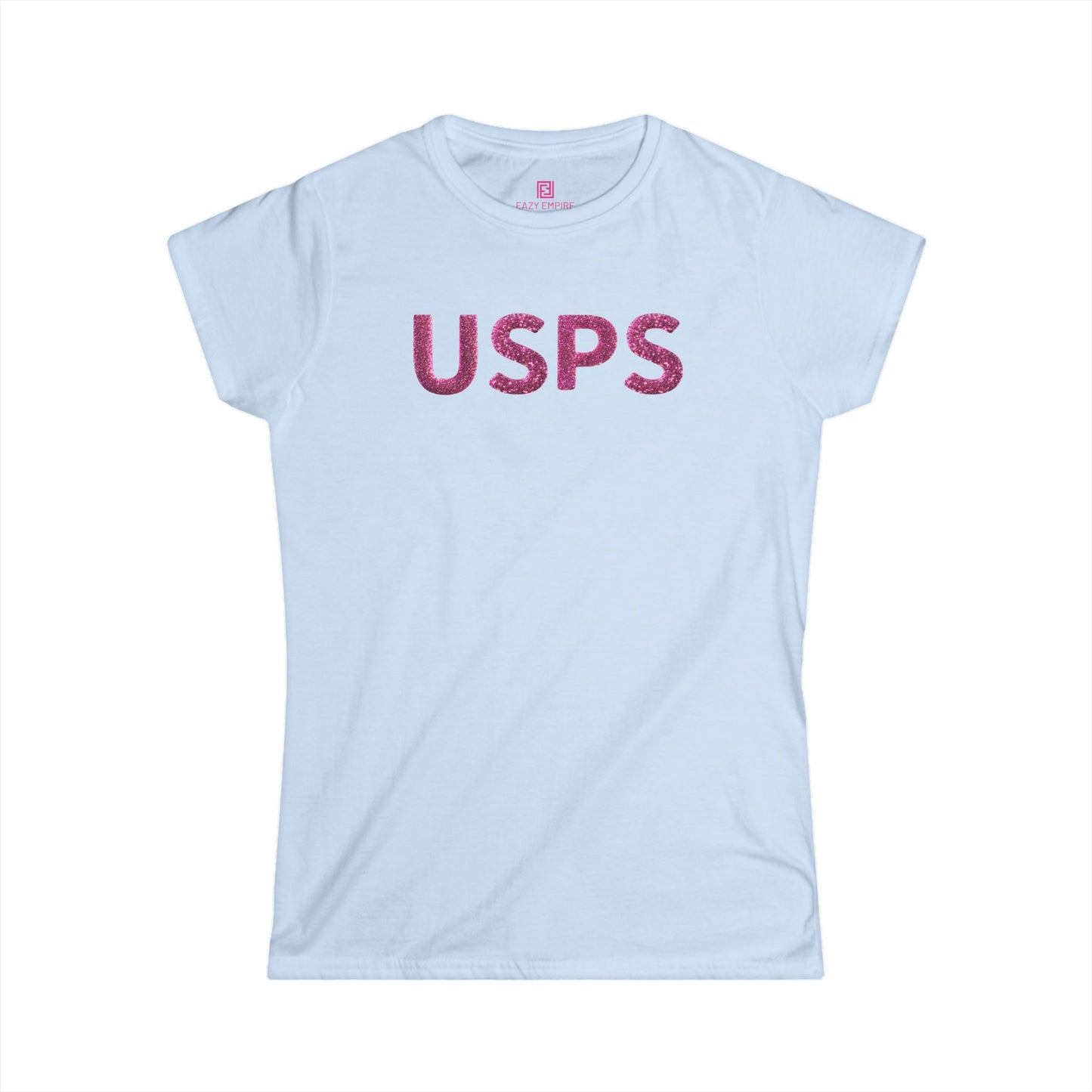 USPS Women’s Fitted Pink Glitter T-Shirt
