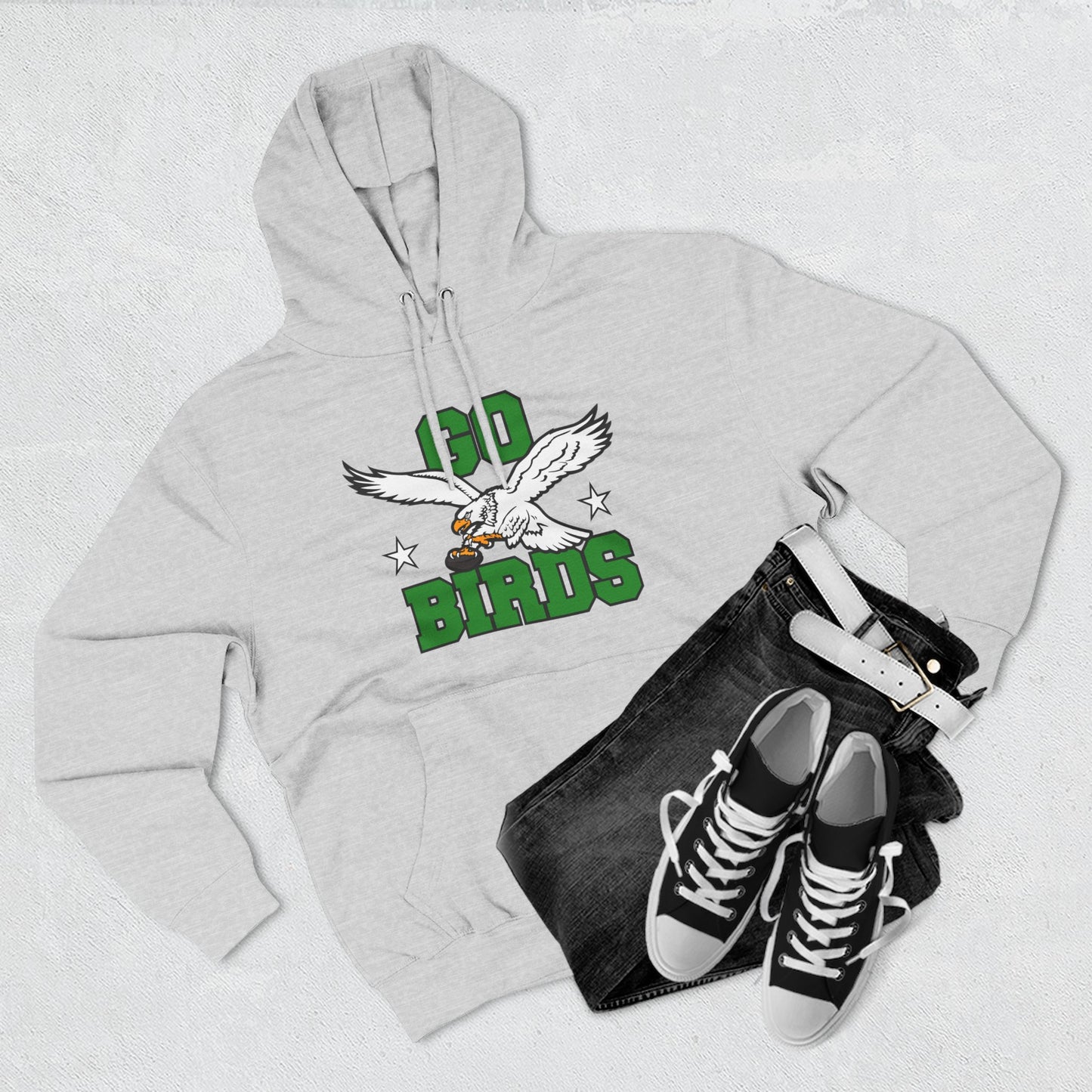 Go Birds Pullover Hoodie (Green Letters)