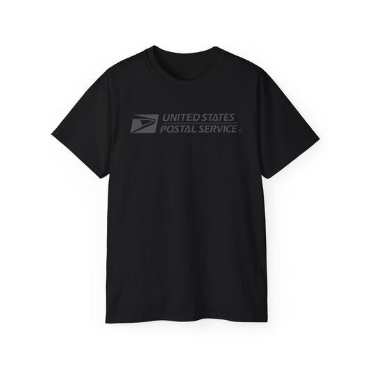 Grey USPS Logo on Black Unisex T-Shirt