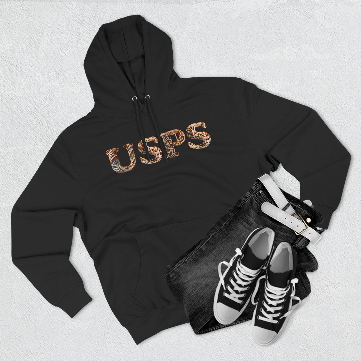 USPS Rubberband Design Pullover Hoodie