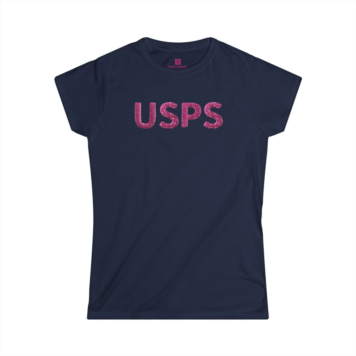 USPS Women’s Fitted Pink Glitter T-Shirt