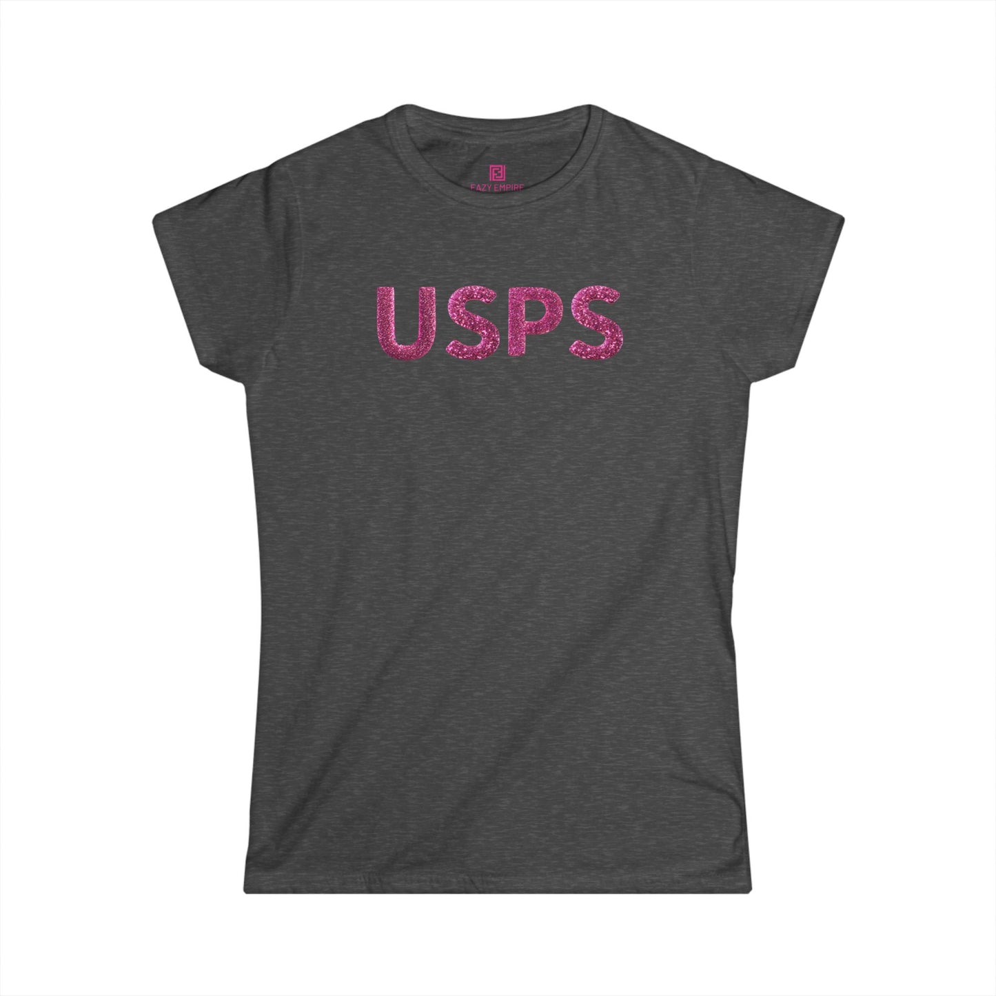 USPS Women’s Fitted Pink Glitter T-Shirt