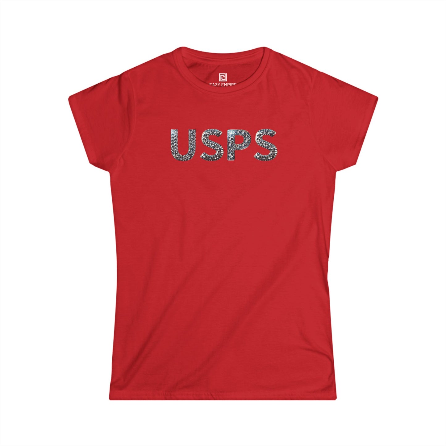 USPS Women's Fitted Glitter Letter T-Shirt