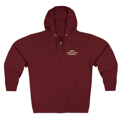 USPS Cancellation Personnel Zip Up Hoodie
