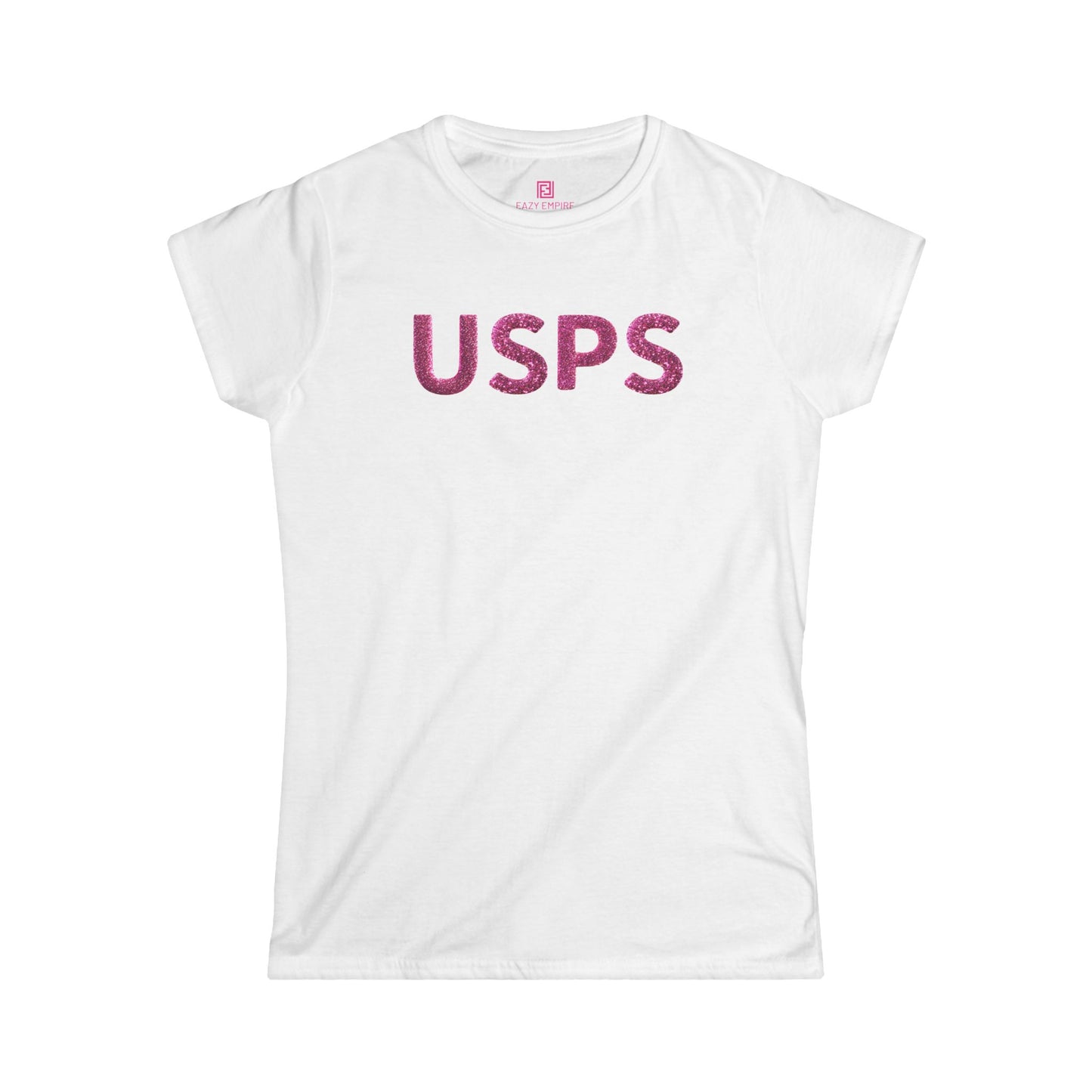 USPS Women’s Fitted Pink Glitter T-Shirt