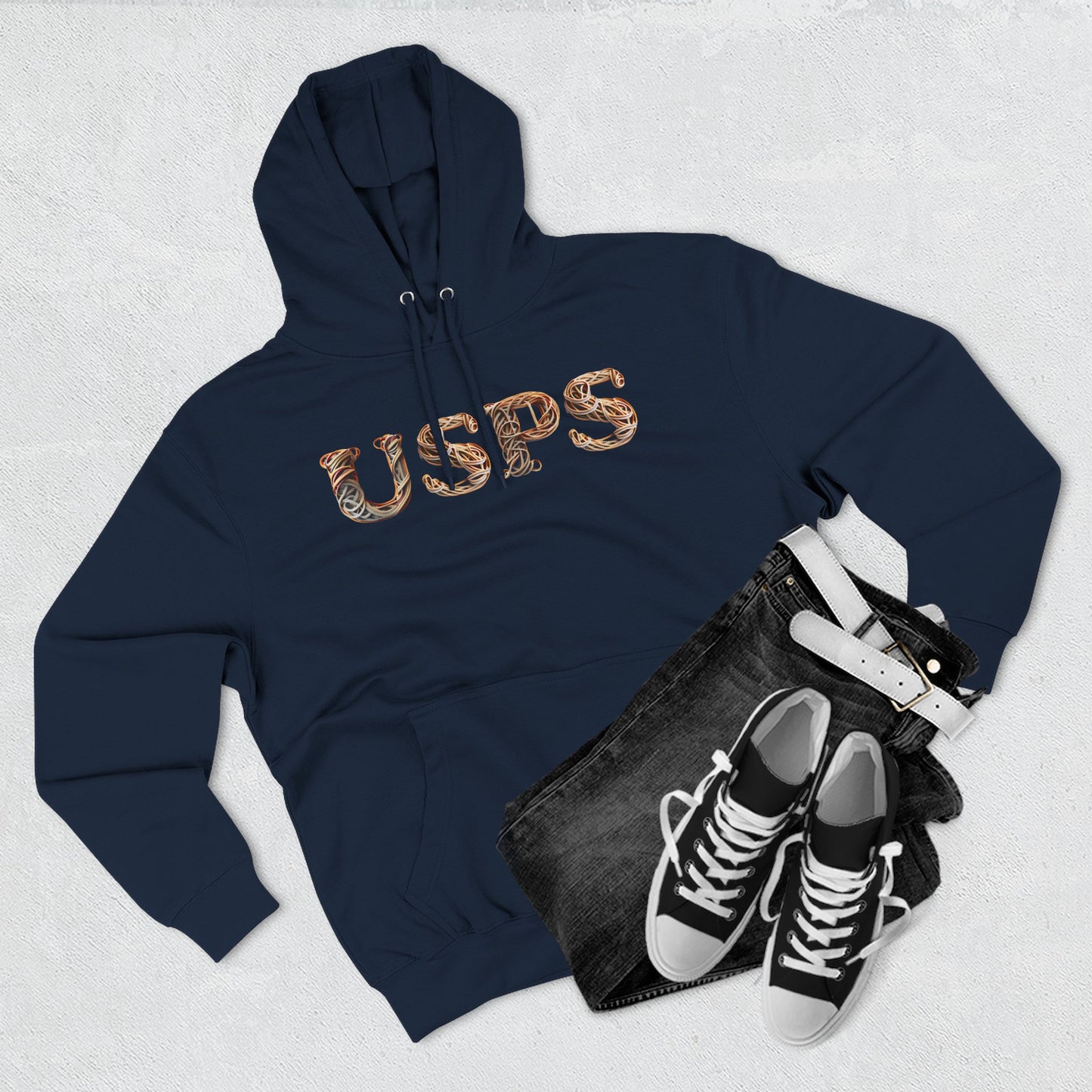 USPS Rubberband Design Pullover Hoodie