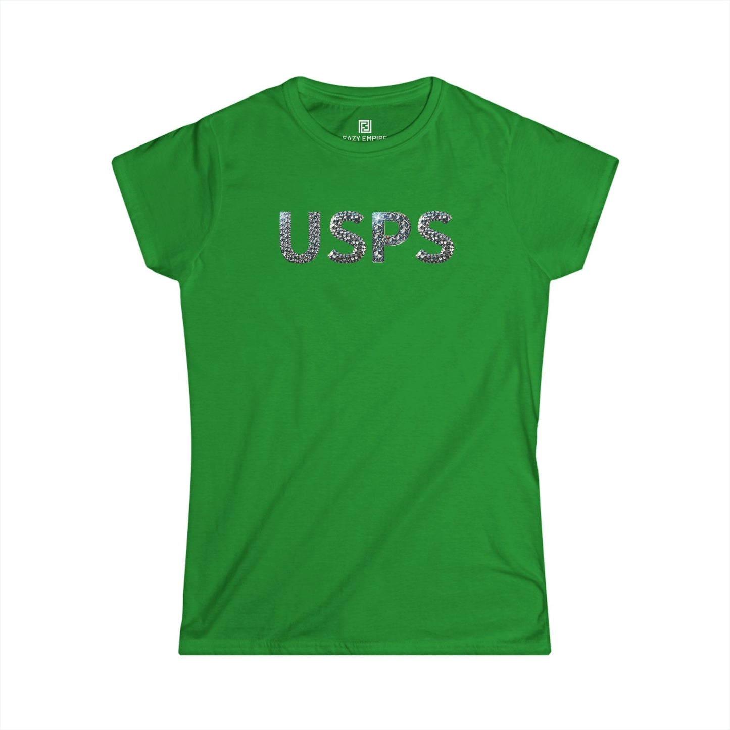 USPS Women's Fitted Glitter Letter T-Shirt