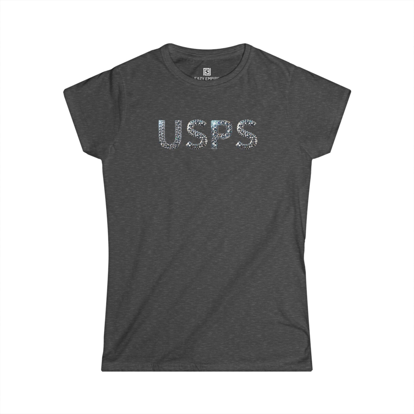 USPS Women's Fitted Glitter Letter T-Shirt