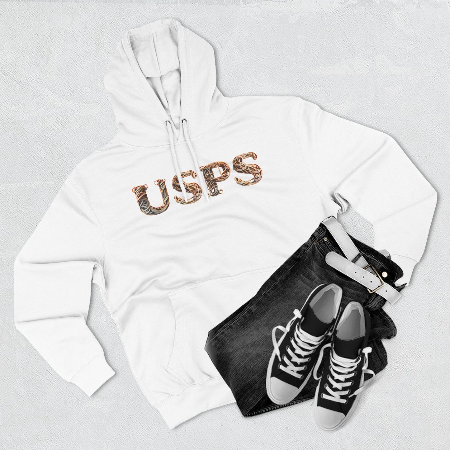 USPS Rubberband Design Pullover Hoodie