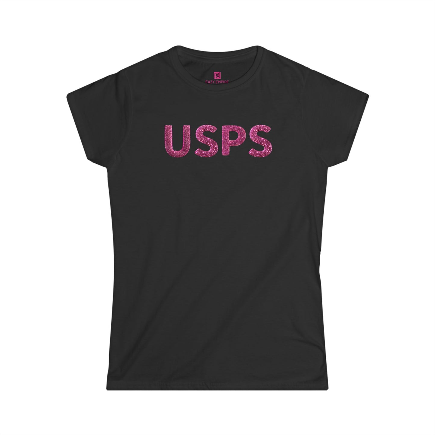USPS Women’s Fitted Pink Glitter T-Shirt