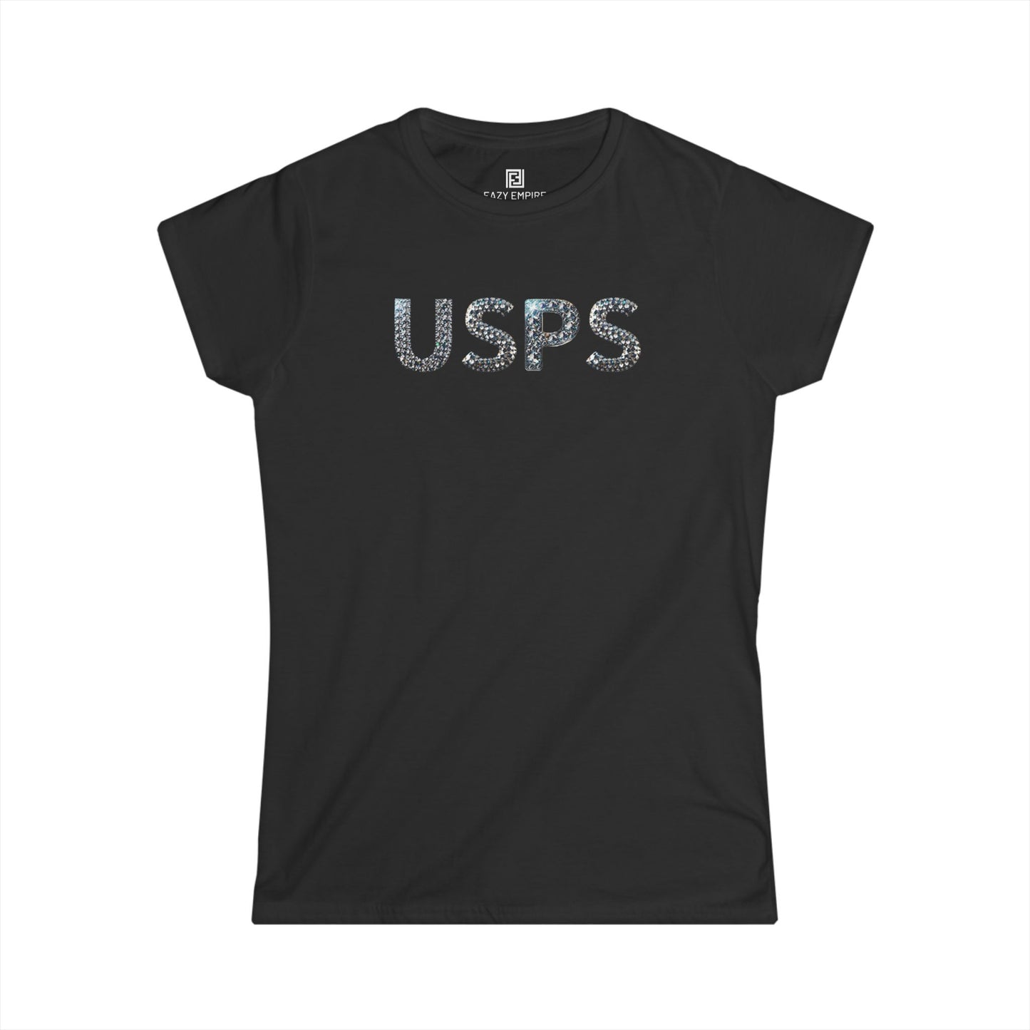 USPS Women's Fitted Glitter Letter T-Shirt