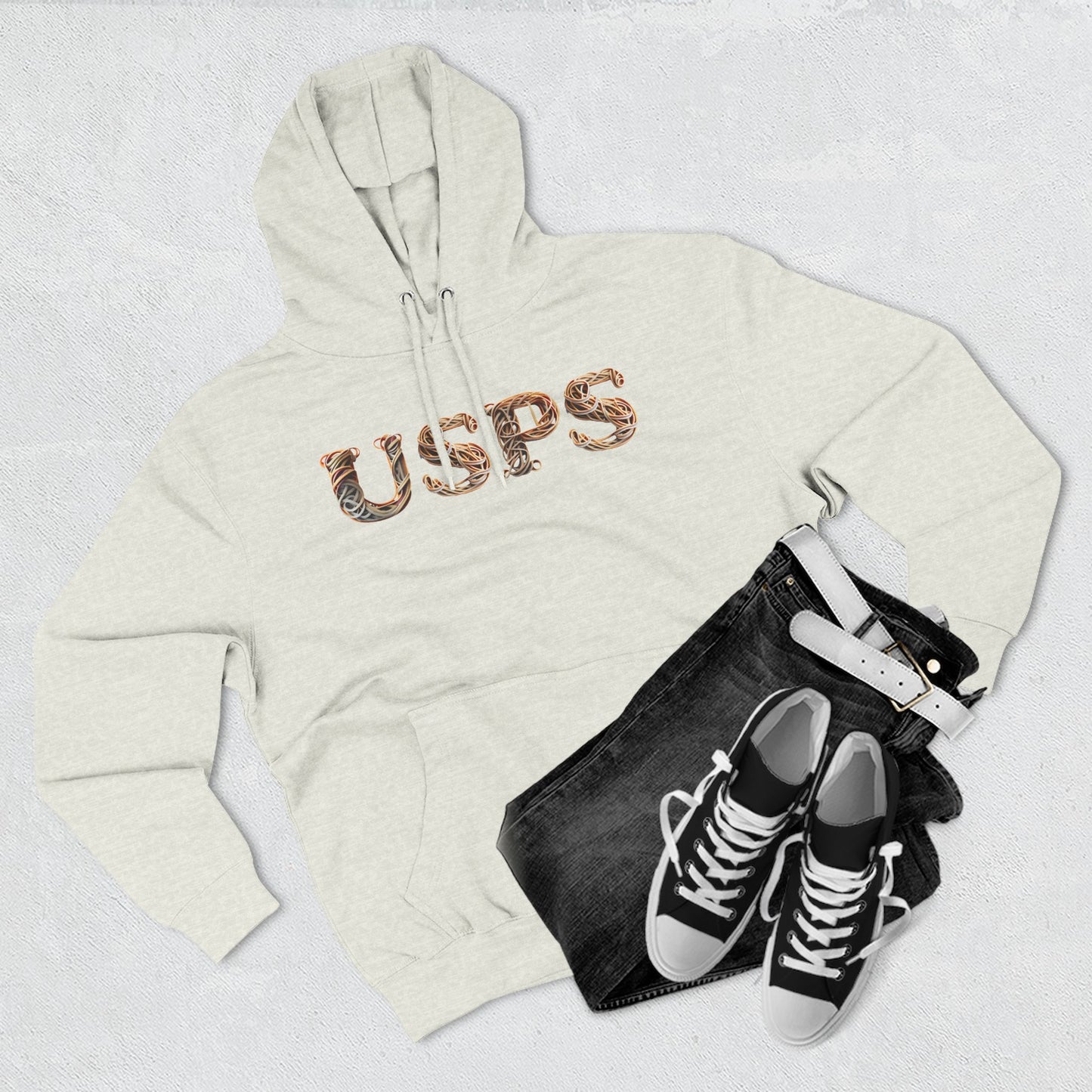 USPS Rubberband Design Pullover Hoodie