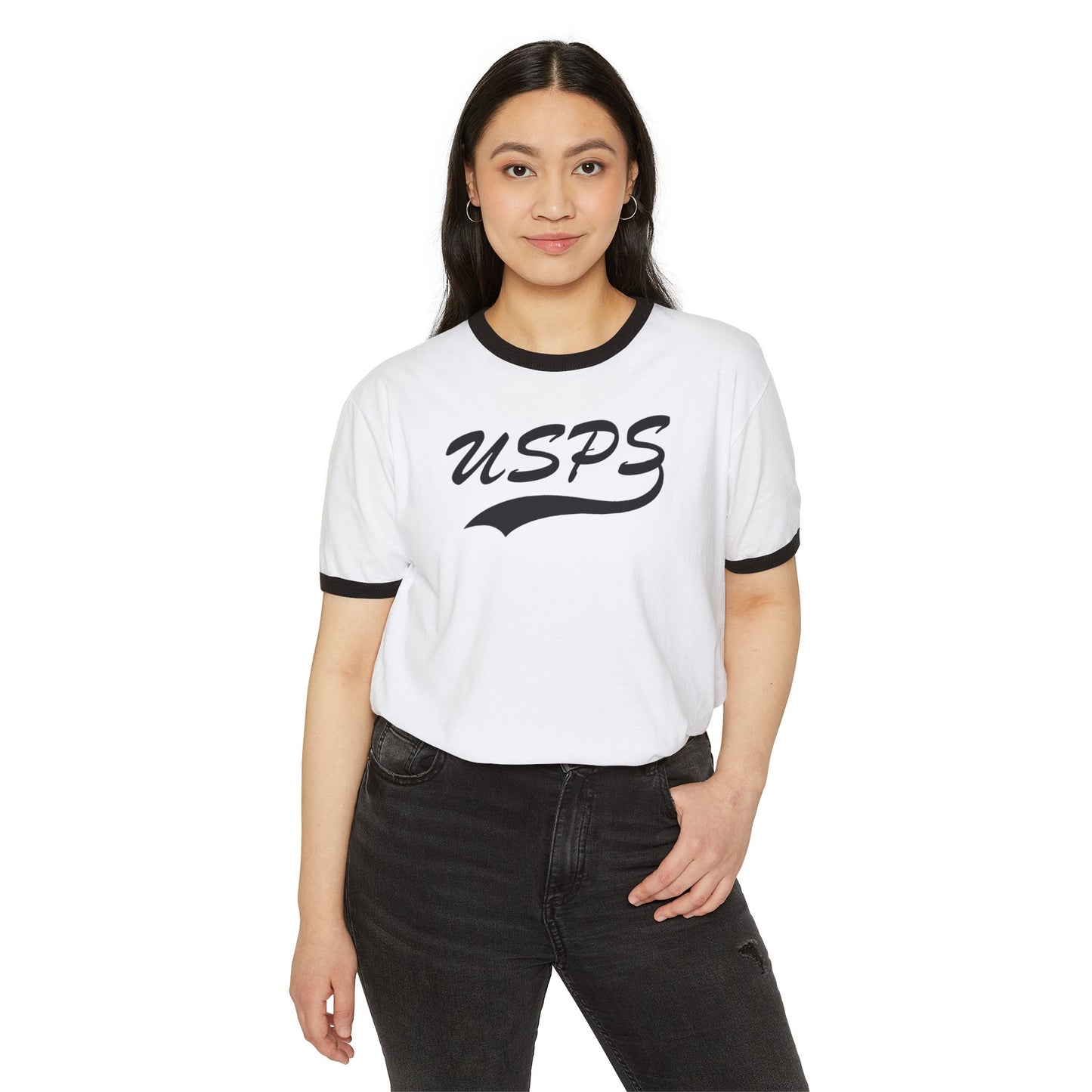 USPS Baseball Logo on Ringer T-Shirt