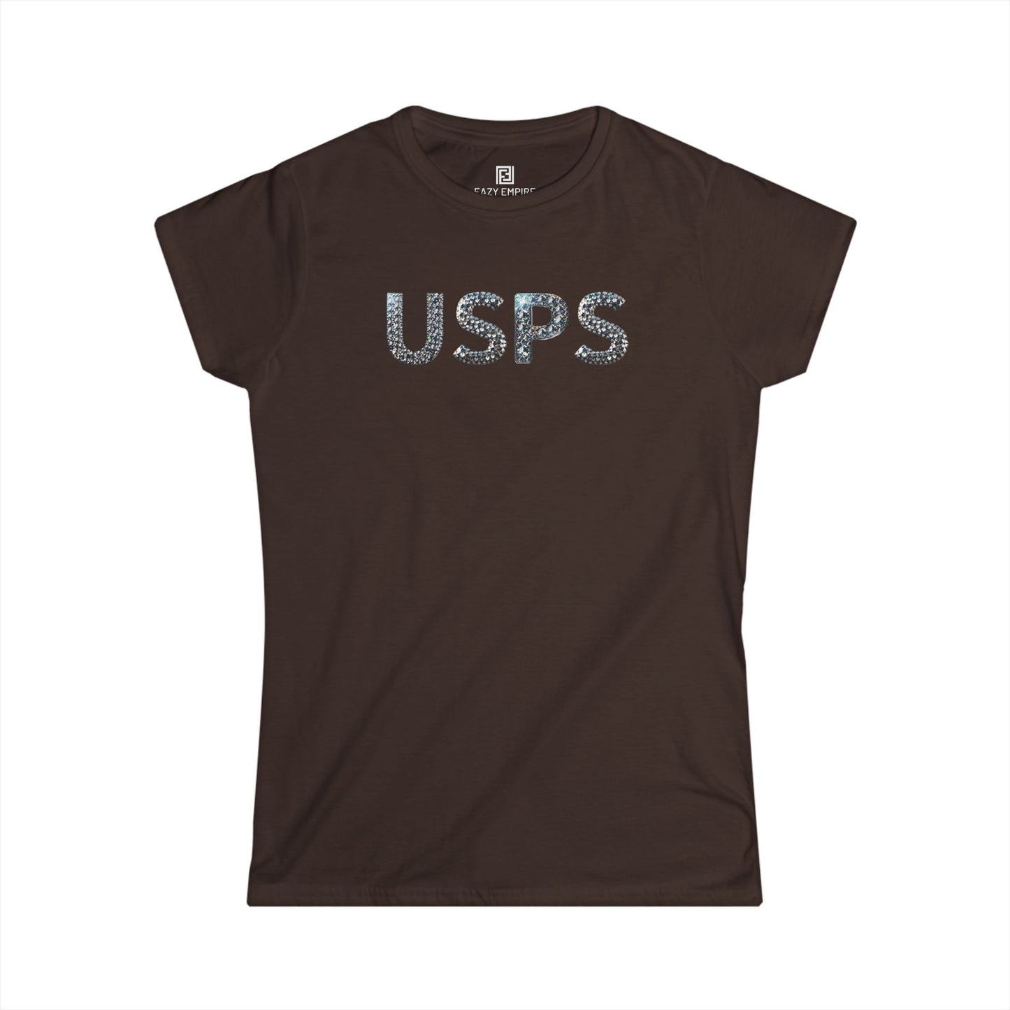 USPS Women's Fitted Glitter Letter T-Shirt