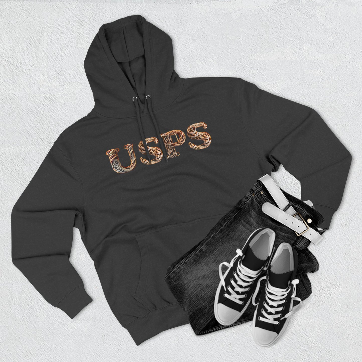 USPS Rubberband Design Pullover Hoodie