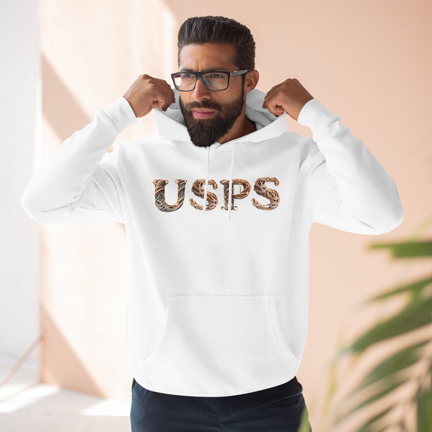 USPS Rubberband Design Pullover Hoodie