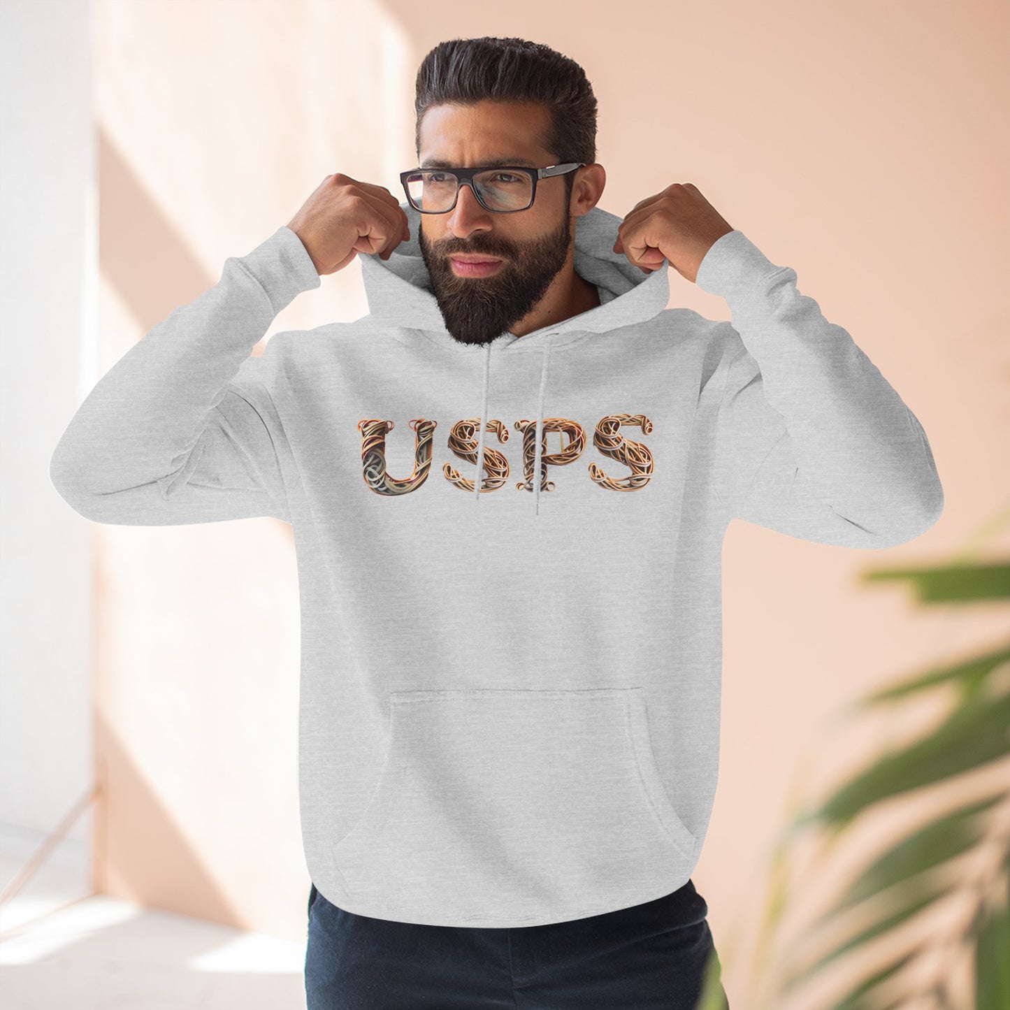USPS Rubberband Design Pullover Hoodie