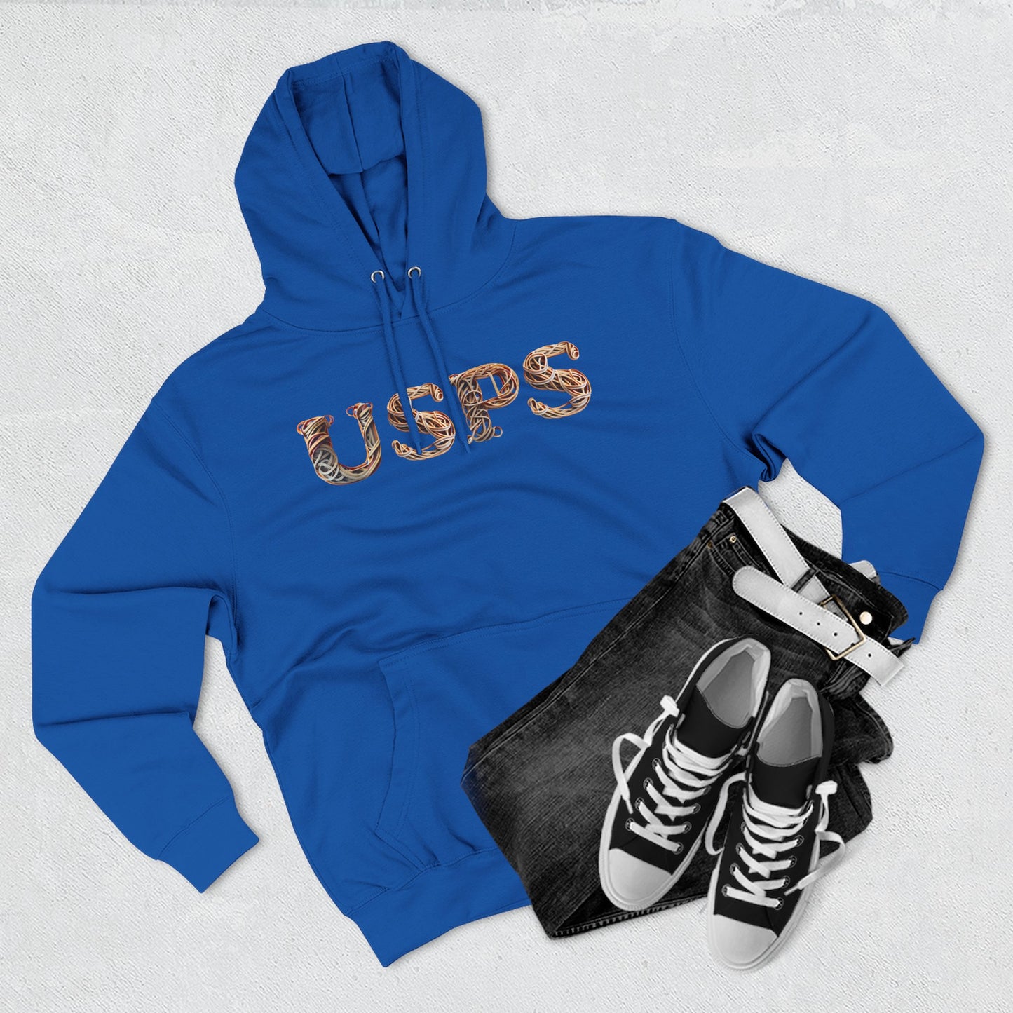 USPS Rubberband Design Pullover Hoodie