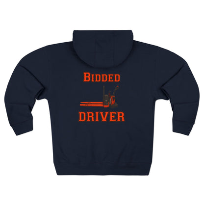Zip Up Bidded Driver  Hoodie