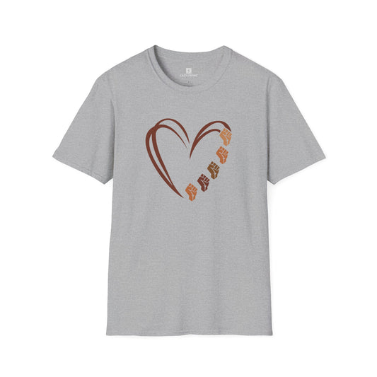 Fists Heart T-Shirt - Black Pride, Black History Month