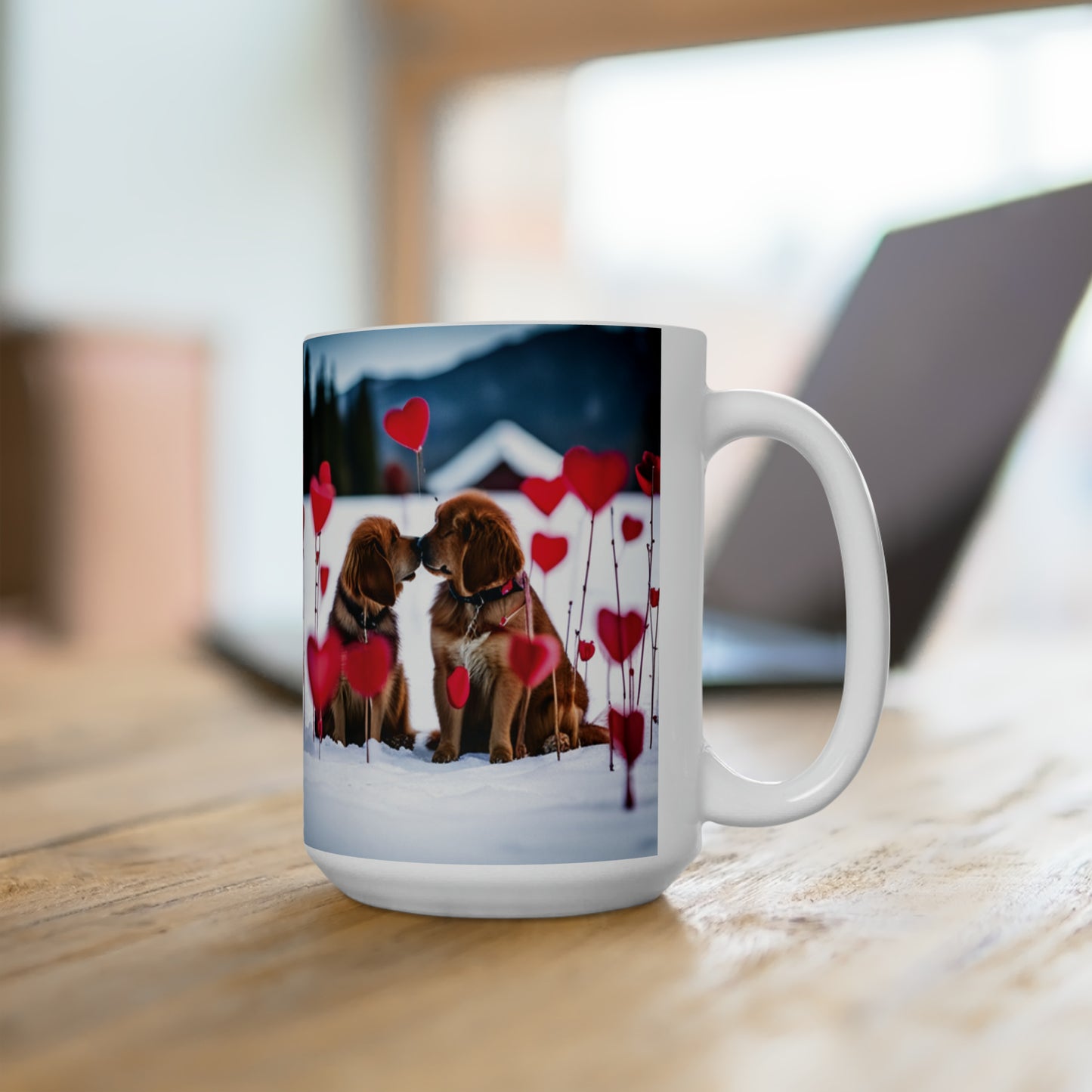 Valentine's Day Dogs Ceramic Mug 15oz