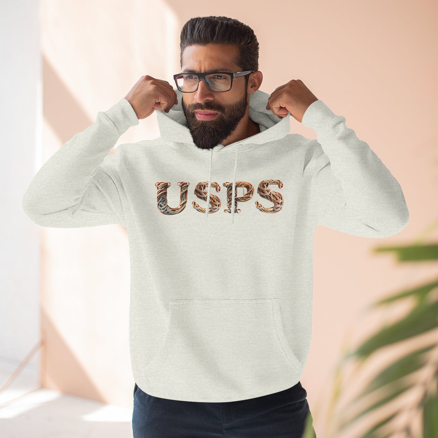 USPS Rubberband Design Pullover Hoodie